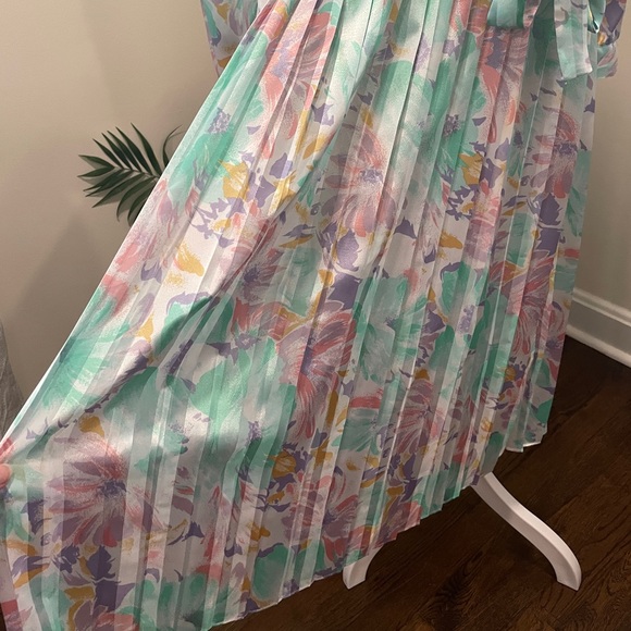 Vintage 80's Green/Pink/Purple Long Sleeve Dress, By Potomac Company, Size 18 - Picture 2 of 8